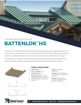 ROB Battenlok Data Sheets