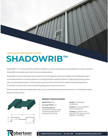 ROB ShadowRib Data Sheets